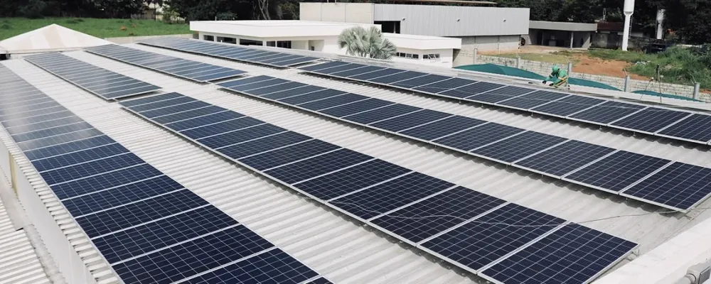 Projeto solar empresarial executado pela Orizon